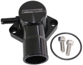 <strong>Billet Aluminium Swivel Thermostat Housing - Black Finish</strong> <br />Suit Ford Falcon EF-FG 6 Cyl. 2005-on