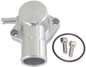 <strong>Billet Aluminium Swivel Thermostat Housing - Silver Finish</strong> <br />Suit Ford Falcon EF-FG 6 Cyl. 2005-on