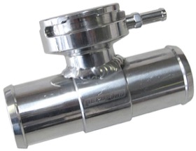 <strong>Billet Aluminium Inline Radiator Hose Filler (suits 42mm Cap)</strong> <br />Polished Finish. Suits 1-1/2" Hoses or accepts -16AN style fittings.
