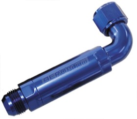 <strong>90° Inline Scavenge Filter -12AN</strong> <br />Blue Finish