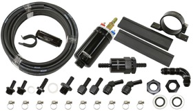<strong>Universal EFI Fuel Delivery Kit</strong><br/>Includes External inline pump, filters, hose and clamps