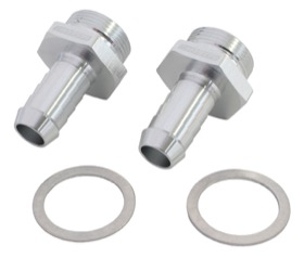 <strong>Carburettor Adapter - Male 1/2" Barb to 7/8" x 20</strong><br /> Silver Finish. Suit Holley Inlet Feed