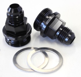 <strong>Carburettor Adapter - Male 7/8" to -6AN Short </strong><br />Black Finish. Suit Holley Inlet Feed