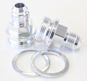 <strong>Carburettor Adapter - Male 7/8" to -6AN Short </strong><br />Silver Finish. Suit Holley Inlet Feed