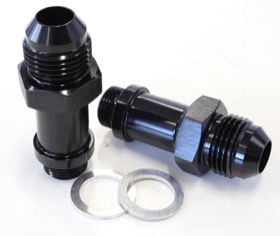 <strong>Carburettor Adapter - Male 9/16" x 24 to -8AN </strong><br />Black Finish. Suit Demon / Holley Inlet