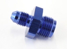 <strong>Inverted Seat Adapter 5/8"-18 to -4AN</strong> <br />Blue Finish
