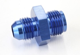 <strong>Inverted Seat Adapter 5/8"-18 to -6AN</strong> <br />Blue Finish
