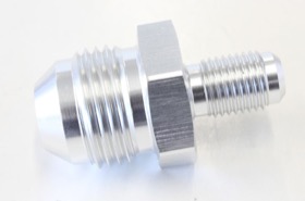 <strong>Inverted Seat Adapter 3/8"-24 to -6AN</strong> <br />Silver Finish