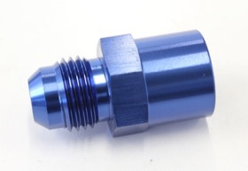 <strong>Metric Female O-Ring Seal to AN Adapter M14 x 1.5 to -6AN</strong><br />Use with OEM Hard Lines, Blue finish
