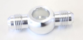 <strong>Alloy Double Ended AN Banjo</strong><br /> 14mm (9/16") to -6AN, Silver Finish
