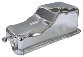 <strong>Replacement Oil Pan, Silver Finish</strong><br /> Suit Ford 289-302 Windsor, Front Sump (5.0L Capacity)