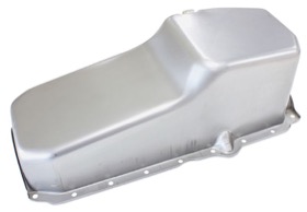 <strong>Replacement Oil Pan, Raw Finish</strong><br />Suit SB Chev R/H Dipstick, 1-Piece Seal (5.0L Capacity)
