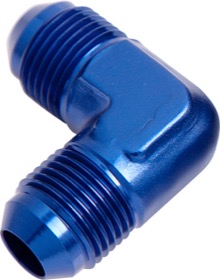 <strong>90° Male Flare Union -4AN</strong><br /> Blue Finish
