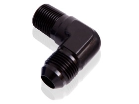 <strong>90° NPT to Male Flare Adapter 3/4" to -16AN</strong><br /> Black Finish