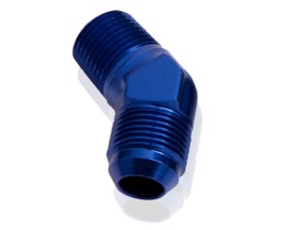 <strong>45° NPT to Male Flare Adapter 1/4" to -4AN</strong><br />Blue
