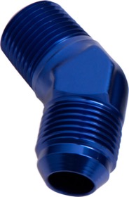 <strong>45° NPT to Male Flare Adapter 1/2" to -10AN</strong><br /> Blue Finish
