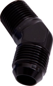 <strong>45° NPT to Male Flare Adapter 3/4" to -12AN</strong><br /> Black Finish