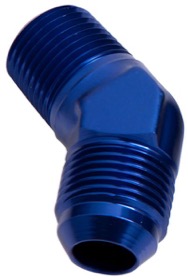<strong>45° NPT to Male Flare Adapter 1" to -20AN</strong><br /> Blue Finish