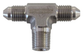 <strong>Tee with NPT On Side 1/8" to -3AN</strong> <br /> Stainless Steel