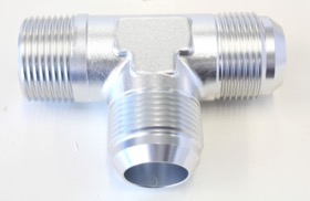 <strong>Tee with NPT On Run 1" to -16AN</strong> <br /> Silver Finish