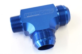 <strong>Tee with NPT On Run 1" to -20AN</strong> <br /> Blue Finish
