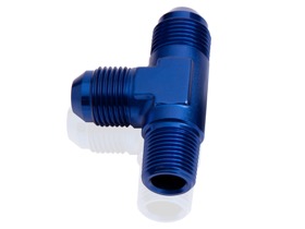 <strong>Tee with NPT On Run 3/4" to -16AN</strong> <br /> Blue Finish