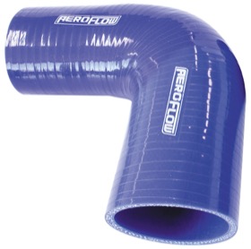 <strong>90° Silicone Hose Reducer 3" - 2" (75-51mm) I.D</strong><br /> Gloss Blue Finish. 4-59/64" (125mm) Length
