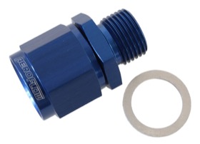 <strong>Male M14 x 1.5 to Female -10AN Swivel Adapter </strong><br />Supplied With Washer, Blue Finish

