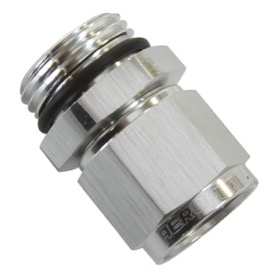 <strong>Male -6 ORB to Female -6AN Swivel Adapter</strong> <br />Silver Finish