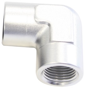 <strong>90° NPT Female Adapter - 1/8"</strong> <br />Silver Finish