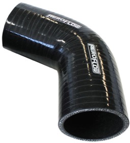 <strong>67° Silicone Hose Elbow 3-3/4" (95mm) I.D </strong><br />Gloss Black Finish. 4-59/64" (125mm) Leg