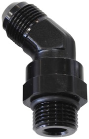 <strong>45° ORB Swivel to Male Flare Adapter -8 to -6 </strong><br />Black Finish