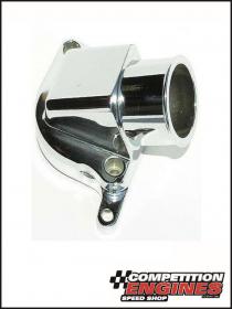 Meziere WN0019U Meziere Water Neck Billet Aluminum, Low-Profile, Polished, 1.500 in. Inlet, Chev LSX Engines, 15 degree