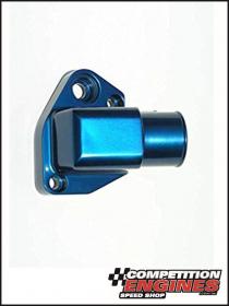 Meziere WN0023B Meziere Thermostat Housing Small Block Ford Windsor 1-1/2'' Slip On Hose Blue Anodized Finish O-Ring Base