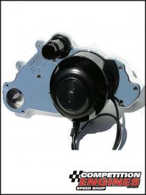 Meziere WP319U, 300 Series Electric Water Pump Chev LS, 55 GPM, Polished, Accommodates The Factory Accessory Belt
