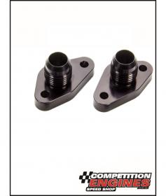 Meziere WP8212ANS, Block Adapters, Ford Small Block, 5.0L (94-Later), -12AN Male Fitting, Black Anodized Finish